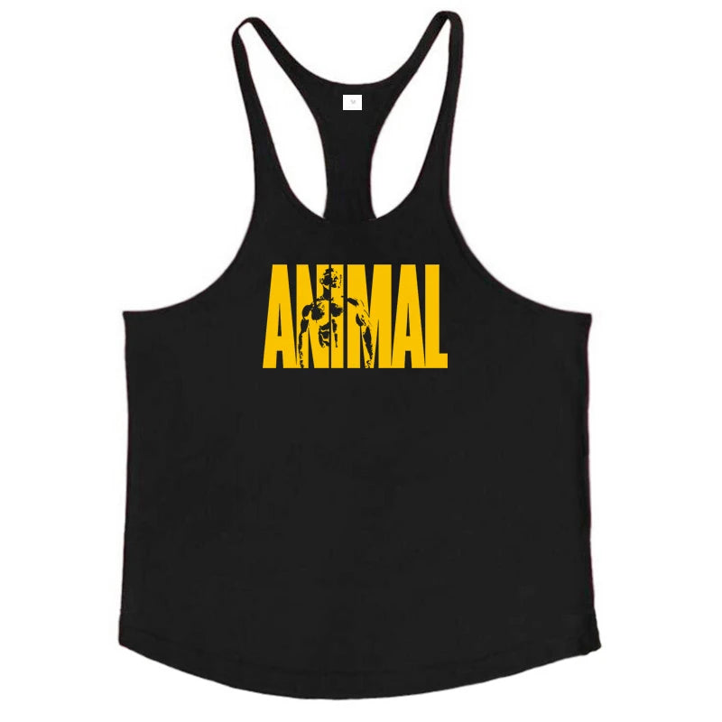 Gilets de course pour hommes ANIMAL Lettres imprimées Débardeurs de sport sans manches en coton pour la musculation Maillots de corps vêtement de fitness musculaire