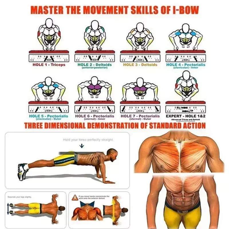 Planche de pompes multifonctionnelle - Équipement de fitness et de musculation, ensemble d'exercices à domicile, barre de pompes pliable, appareil de résistance