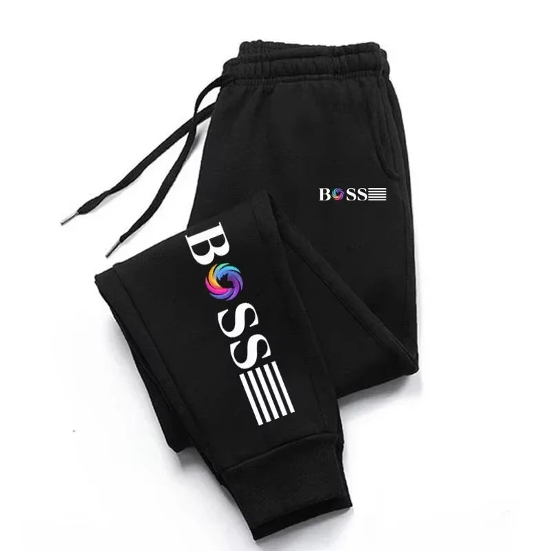 Pantalon de sport pour homme 2025 - Nouvelle collection - Pour la course lente - Loisirs quotidiens - Imprimé lettre Boss - Fitness - Joggers