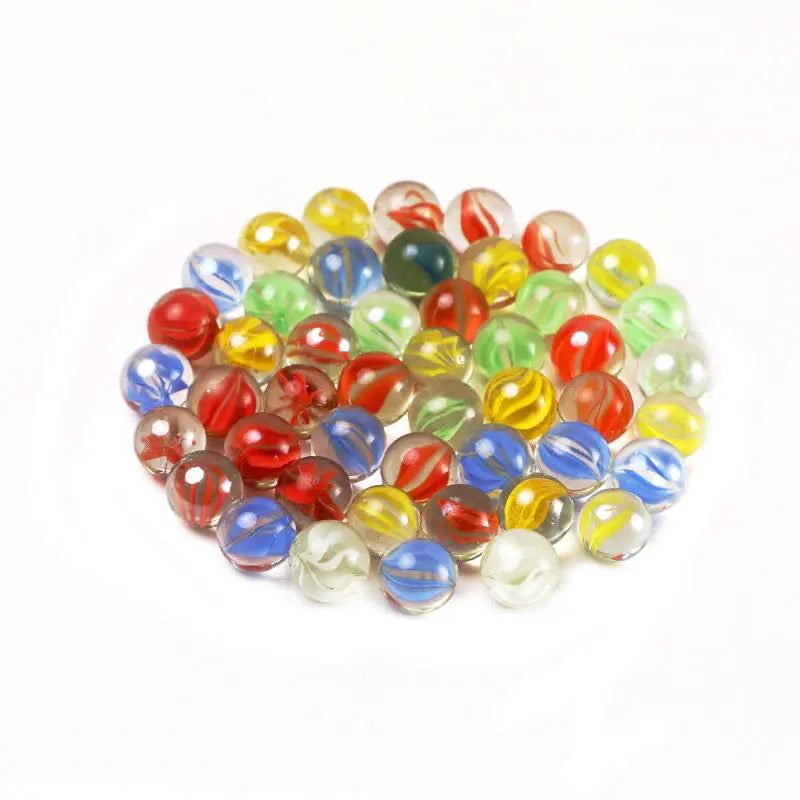 50pcs 14MM Cat Eye Petal Glass Marble Catapult Marble Colored Pattern Glass Beads Transparent Marble Ball Children's Toy
