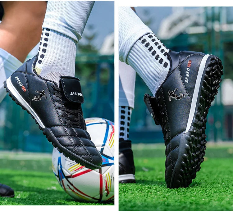 Chaussures de football homme crampons FG/TF, respirantes, professionnelles, pour gazon, antidérapantes, à crampons longs, pour entraînement adulte en futsal