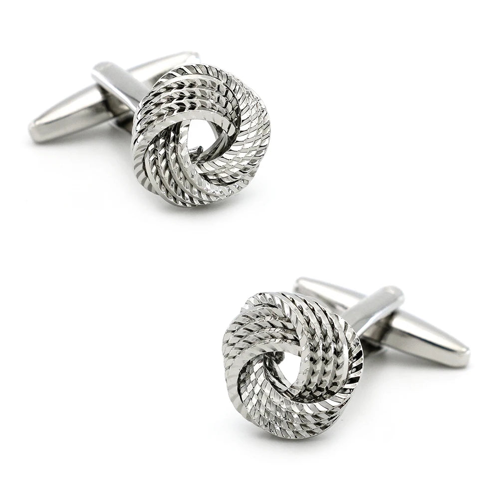 iGame Boutons de manchette nœud de mode en laiton de qualité design boule tressée pour mariage homme