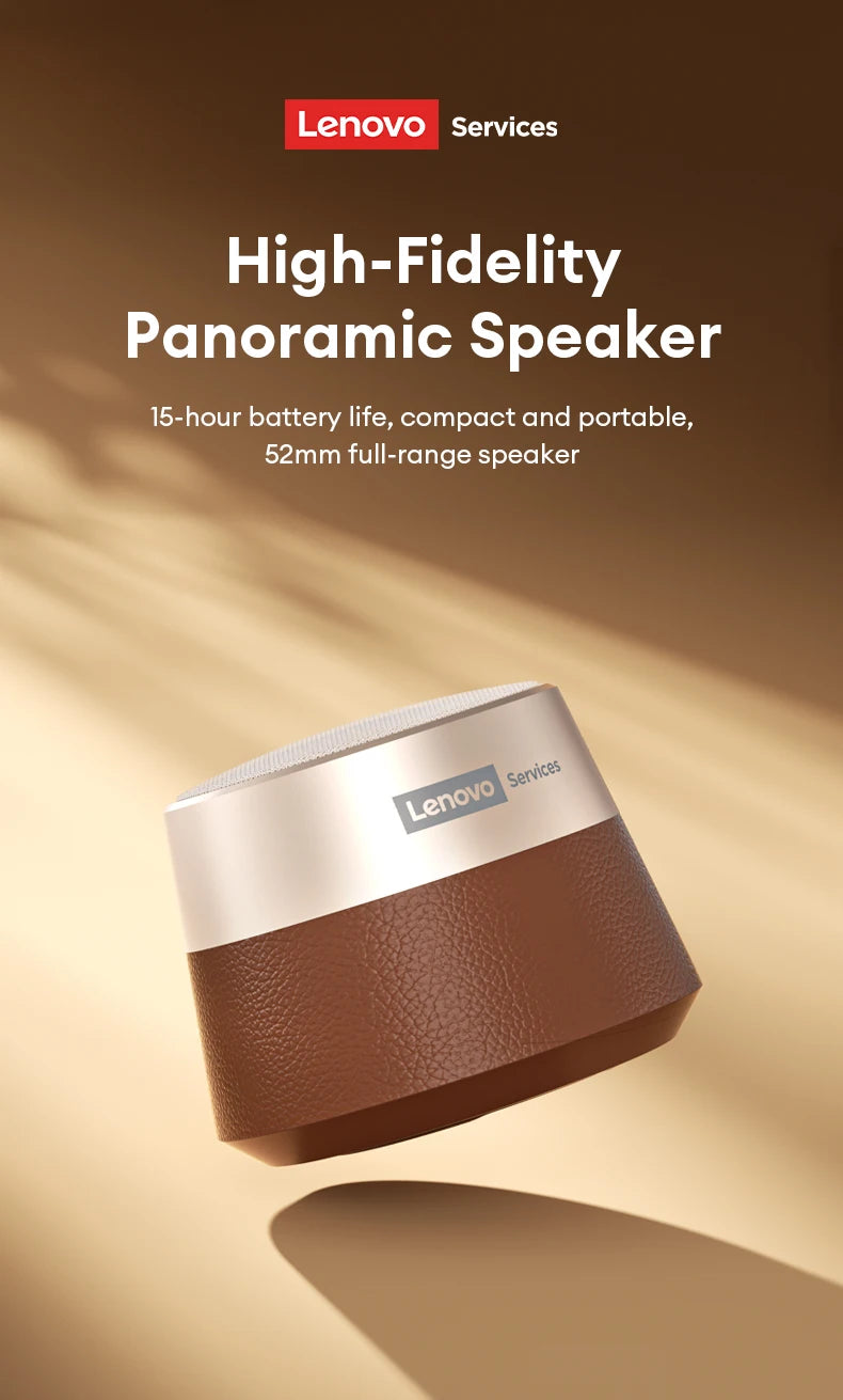 Lenovo HD103 Bluetooth 5.4 Lautsprecher Tragbarer Mini-Wireless-Lautsprecher Hochwertiger Stereo-Sound TWS Outdoor-Bass-Audio für Telefon-PC