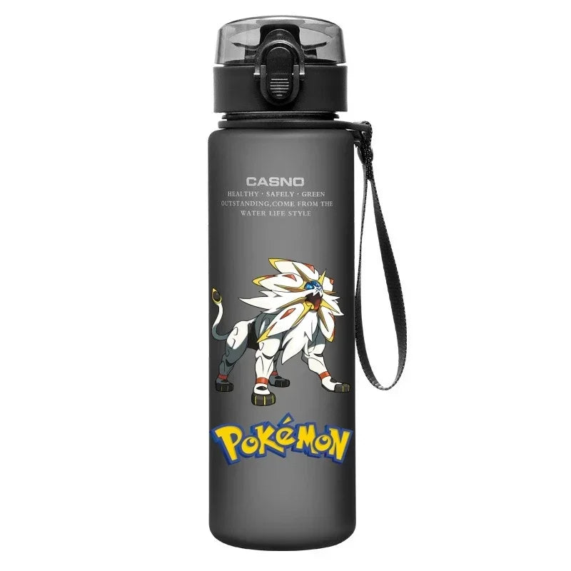 560ML Pokémon Wasserbecher Pikachu Mewtu Gengar Tragbare Plastik-Cartoon-Outdoor-Sport-Großraum-Reise-Wander-Wasserflasche