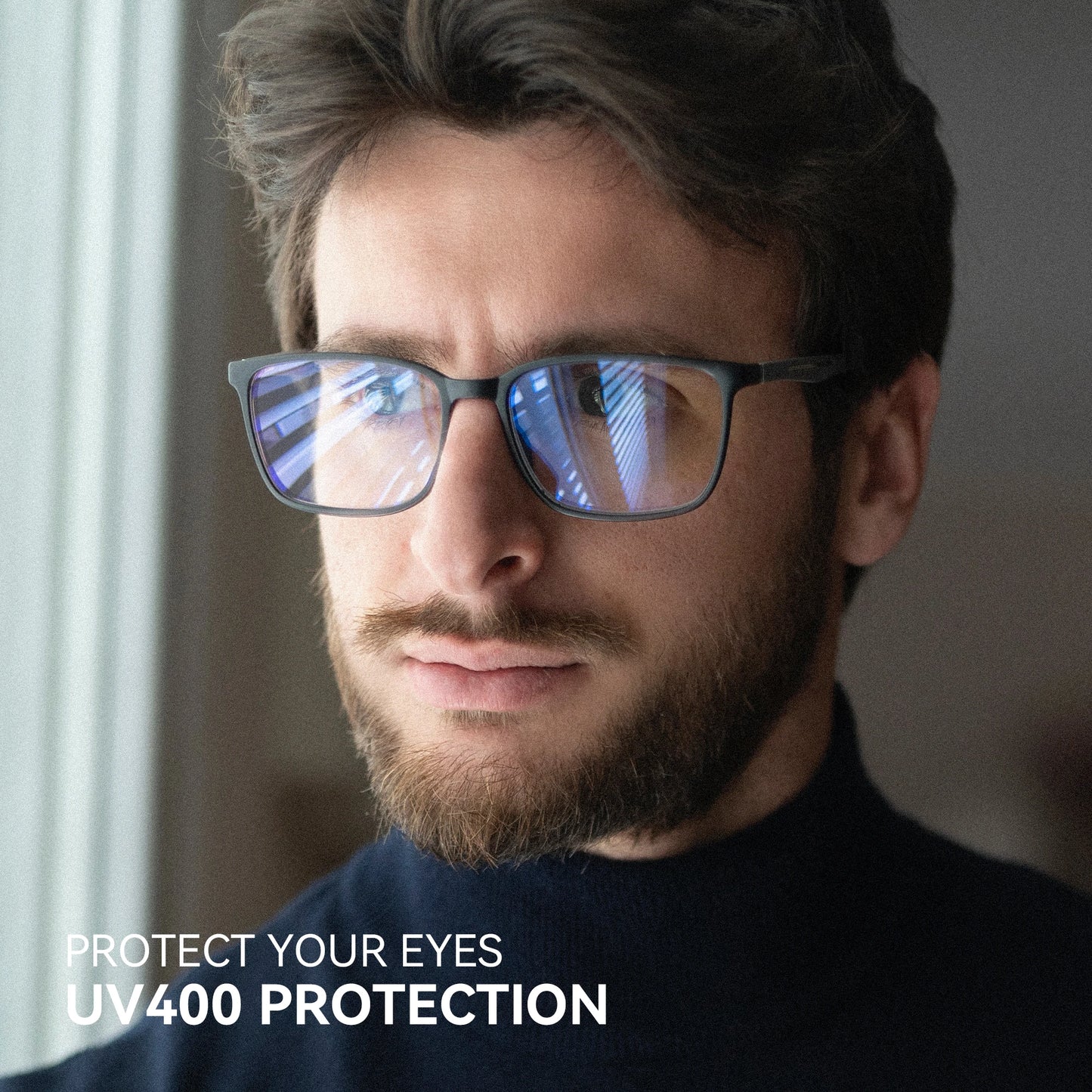 ZENOTTIC Fashion Unisex Square Prescription Glasses Anti Blue Light/Photochromic/ Myopia/Hyperopia/Progressive Eyeglasses