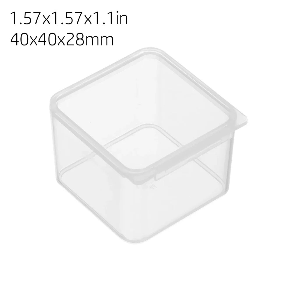 Square Round Plastic Transparent Storage Box Small Items Sundries Organizer Case Jewelry Beads Container Box Tools Accessories
