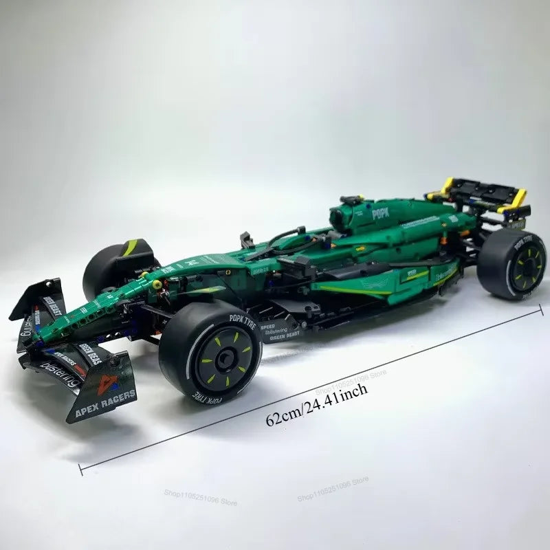 MK6022 1912PCS 1:8 New Technic Martin Aramco AMR25 Building Blocks MOC F1 Car DIY Assembly Model Set Toys Gifts for Boys Kids