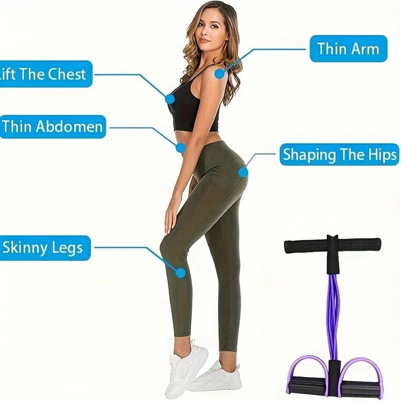 Corde de Tension Multifonctionnelle 6 Tubes Élastiques Pédale de Yoga Extracteur Bande de Résistance Latex Naturel Corde de Tension Équipement de Fitness