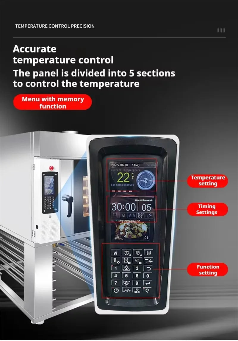 Kundenspezifischer elektrischer Backofen mit Sichtfenster Kommerzieller Ofen für Kuchen, Pizza, Brot, Bäckereiausrüstung