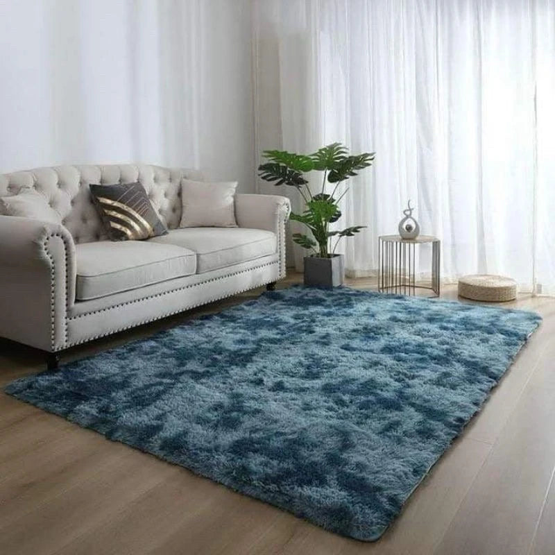 VIKAMA Luxus-Langflor-Teppich aus Samt, weich, rutschfest, Plüsch-Fußmatte für Schlafzimmer, Wohnzimmer, warme Heimdekoration, Teppich