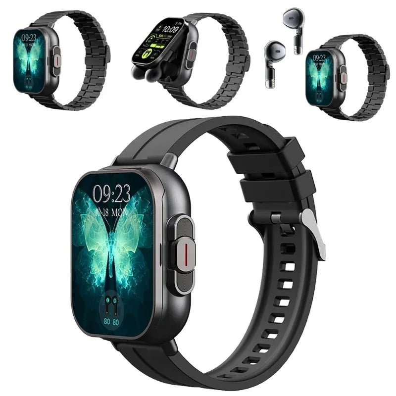 Montre Intelligente 2026 D8 Pro avec Écran 2,01 pouces, Écouteurs sans Fil, Fréquence Cardiaque, Pression Artérielle, Oxygène Sanguin et Assistant Sportif