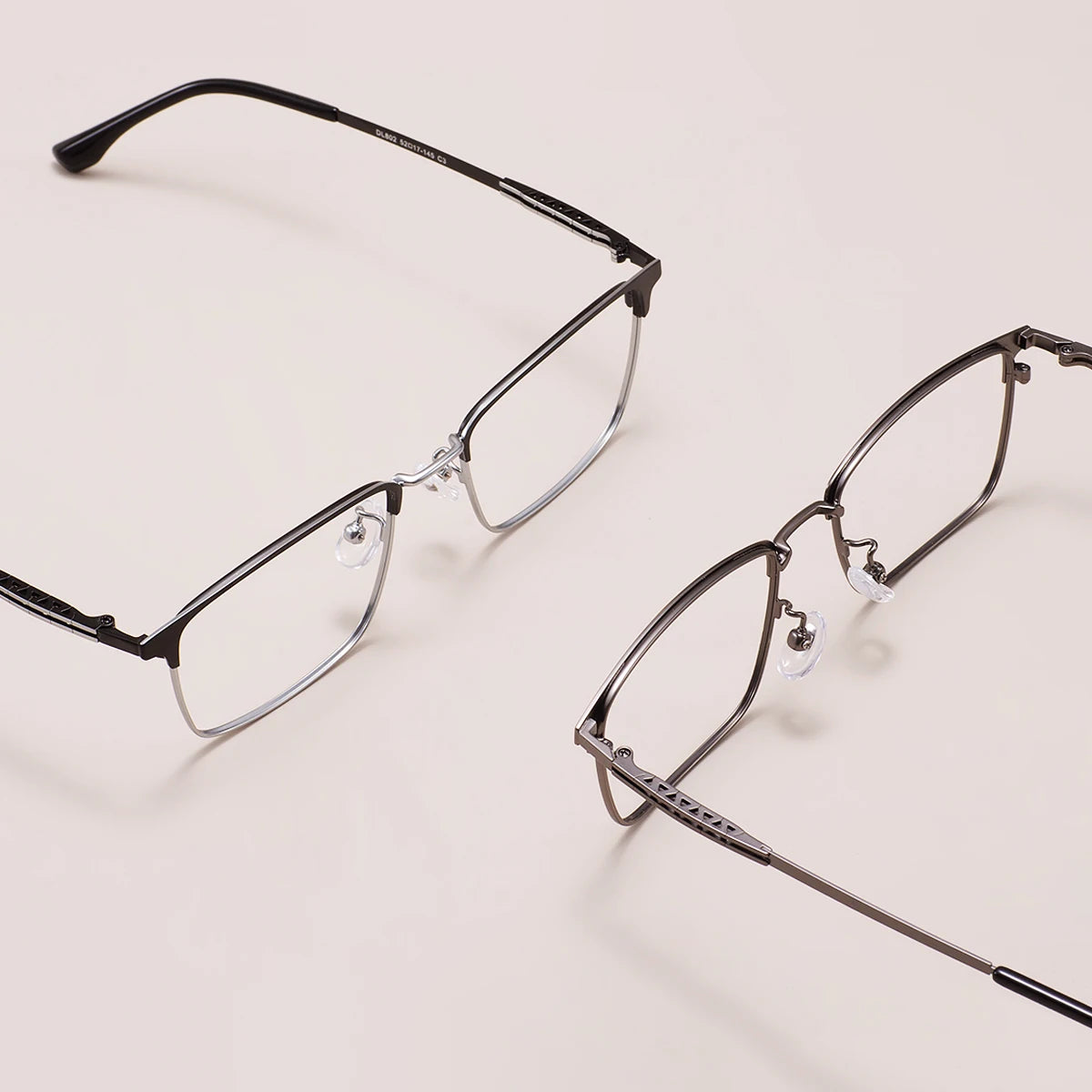 Monture de lunettes rectangulaires confortables en métal avec barre supérieure, pour hommes d'affaires, avec monture complète, pour verres correcteurs optiques
