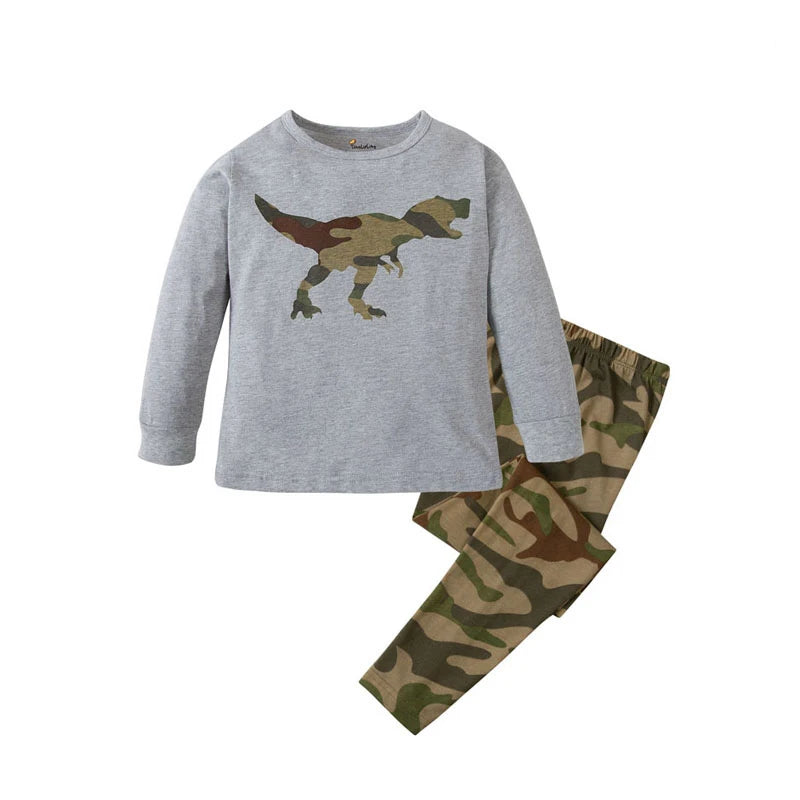 Animal Cartoon Boys Pajamas Sets Children's Sleepwear Kids Nightwear 100 Cotton Spring Autumn Boy Pyjamas Homewear Night Wear