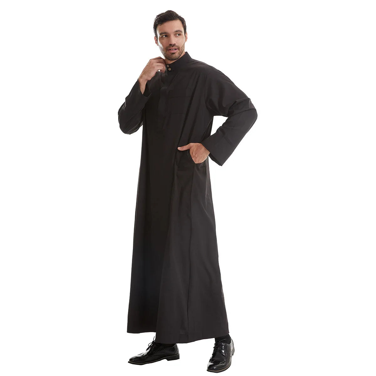 Muslimische Männer Jubba Thobe Langes Gewand Saudi-Islamisch Muslimische Kleidung Abaya Kaftan Islam Dubai Arabisches Kleid Eid Djellaba Dishdasha