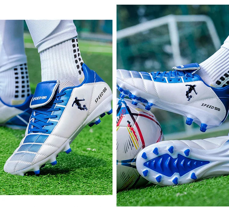 Chaussures de football homme crampons FG/TF, respirantes, professionnelles, pour gazon, antidérapantes, à crampons longs, pour entraînement adulte en futsal