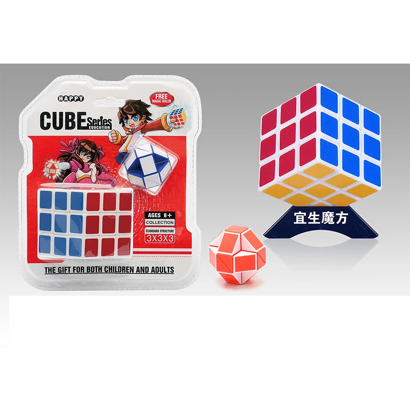Yisheng Magic Cube 3x3 Puzzle Jouets Éducatifs Casse-tête en Fibre de Carbone Transfert Thermique Cubes Couleurs Macaron Bonbon Cadeau pour Enfants