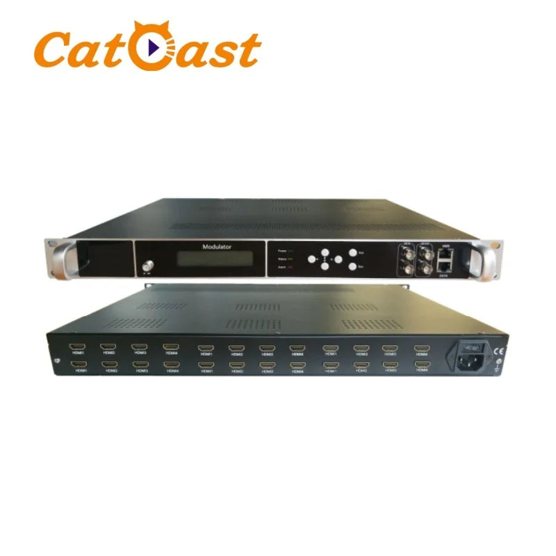 24 HD MI Input 8 Channel DVB-T/ISDBT Output Encoder Modulator 1080p Digital RF Modulation for TV Broadcast And Cable Systems