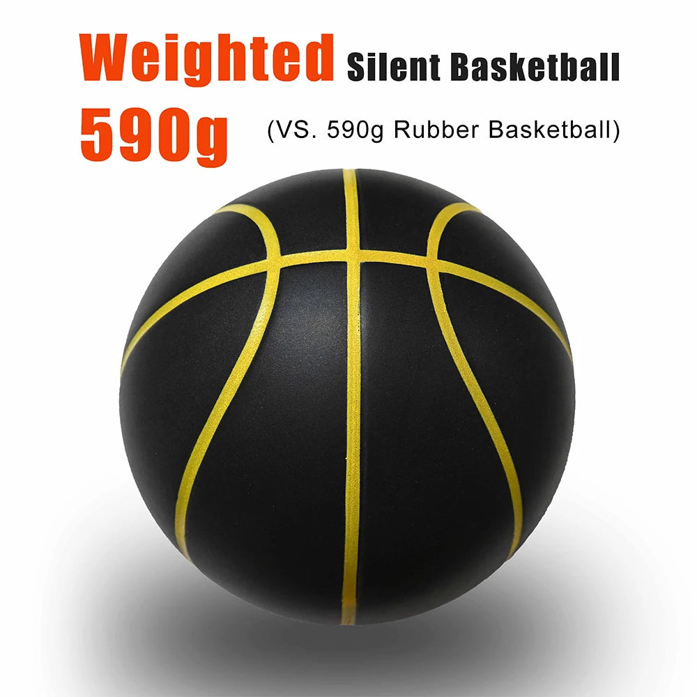 590G Geräuschloser Basketball Lautloses Dribbling Indoor Größe 7 – 29,5 Zoll PU-Schaum Airless-Basketball Leises Prellen 90% des echten Basketballs
