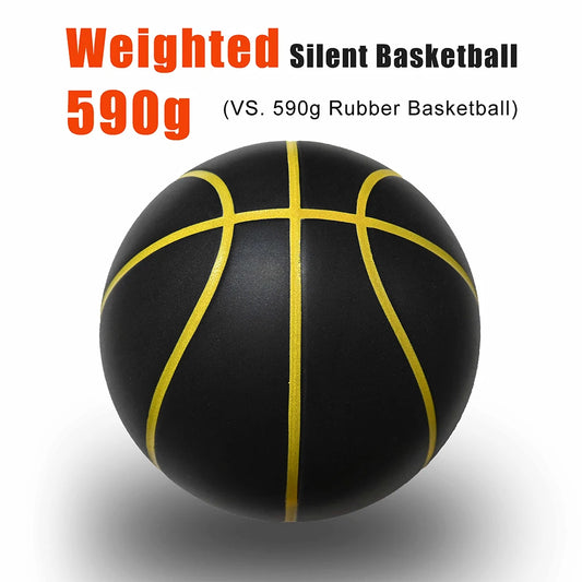 590G Silent Basketball Noiseless Dribble Indoor Size 7- 29.5inch PU Foam Airless Basketball Quiet Bounce 90% of Real Basketball