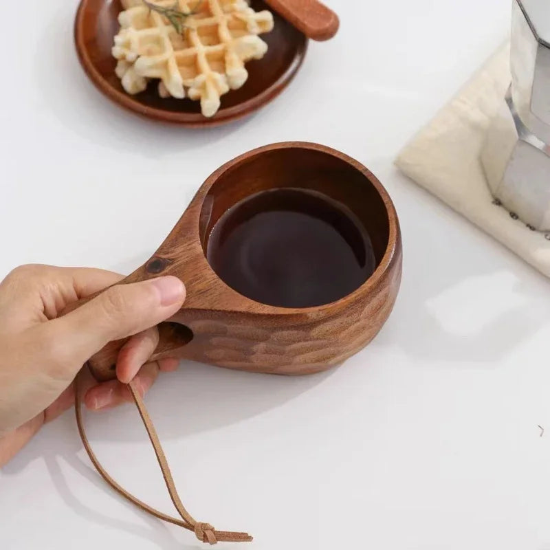 Holz Finnland Tasse Kreativ Outdoor Camping Reise Holzbecher Nordischer Stil Handgemachte Milch Kaffee Bar Bierkrüge