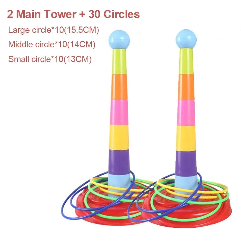 Jouet de lancer d'anneaux pour enfants, empilable, amusant, intérieur, extérieur, jeu interactif parent-enfant, couches de cercles, cadeau d'éveil.