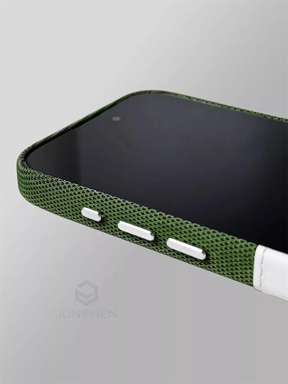 Magsafe Kartenhalter-Lederhülle für iPhone 16 15 13 12 17 Pro Max 14 Plus Tasche Kabelloses Laden Magnetische Abdeckung aus Legierung mit Linsenrahmen