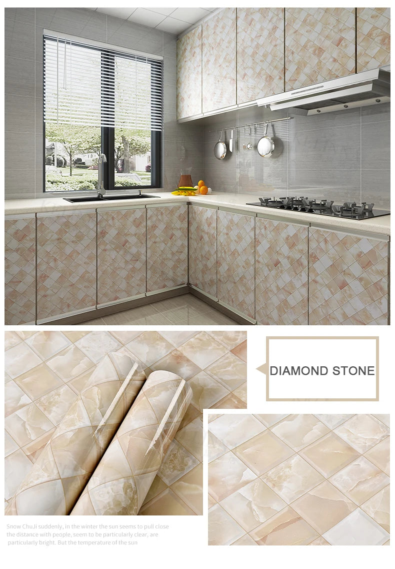 PVC Kiesel Marmor Tapete Badezimmer Wasserdichte Fliesenaufkleber Küche Arbeitsplatte Fensterbank Desktop Selbstklebende Haushaltsfolie