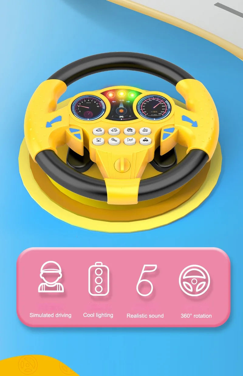 Kleinkind Glänzende Simulation Lenkrad Spielzeug Kinder Spielzeug Früherziehung Beifahrer Kinderwagen Lenkrad Sprachspielzeug
