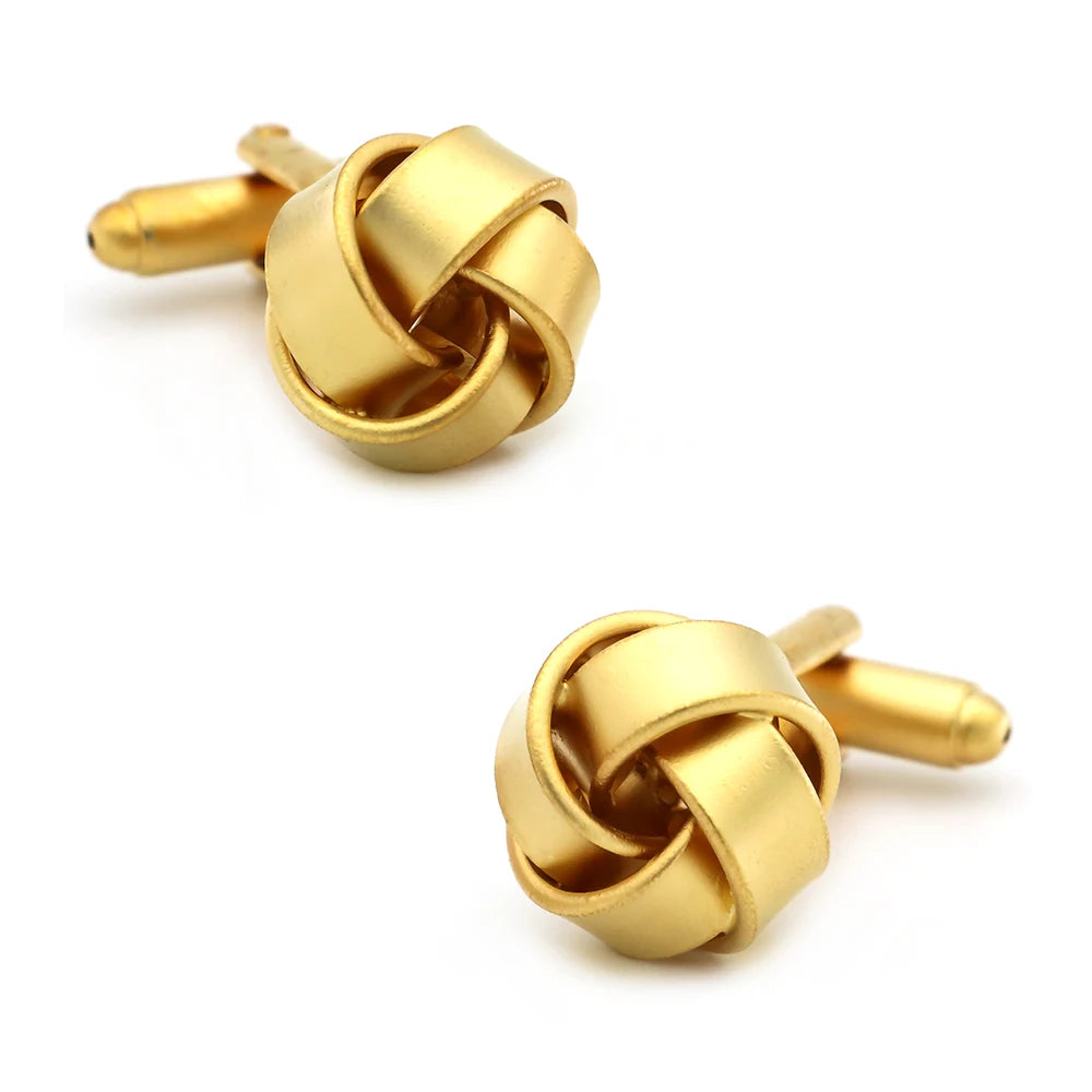 iGame Boutons de manchette nœud de mode en laiton de qualité design boule tressée pour mariage homme