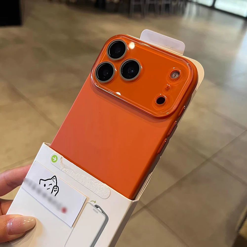 Luxury Glass Camera Phone Case For iPhone 17 15 14 13 16 Pro Max 17Pro Matte Cases For iPhone17 Pro Max Shockproof Back Cover