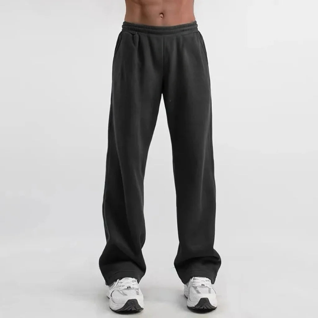 Herren Amerikanische Freizeit-Hose, gerade geschnitten, locker, Oversized, mit elastischem Bund, modische Sporthose, Laufhose