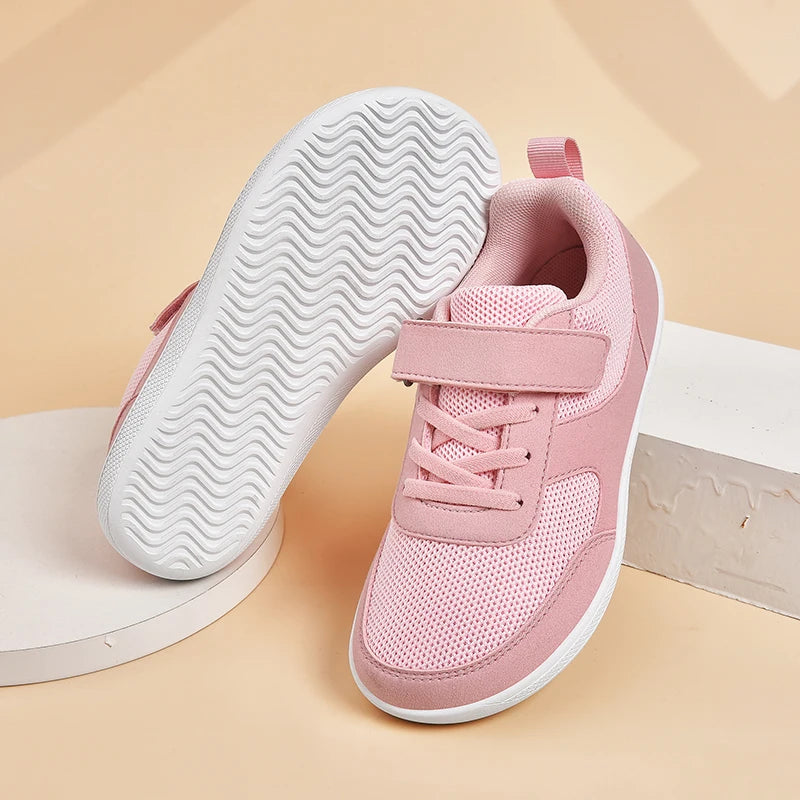 Chaussures enfants à bout large, pieds nus, pour garçons et filles, baskets bébé légères en maille, chaussures de tennis artificielles pour tout-petits