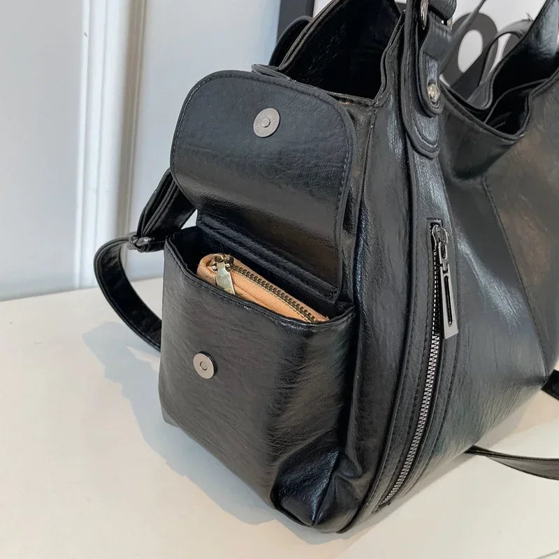 Heiß begehrte Umhängetasche mit weichem Innenfach 2024Hochwertige Damentasche in Kontrastfarben Mode Reißverschluss PU Damenhandtasche
