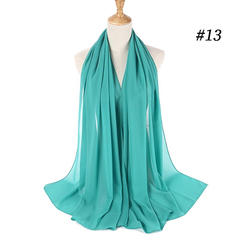 Hijab musulman en mousseline pour femmes, écharpe en mousseline bulle, voile pour femmes, musulmanes, islamiques, de couleur unie, malaisiennes, écharpes foulard musulman