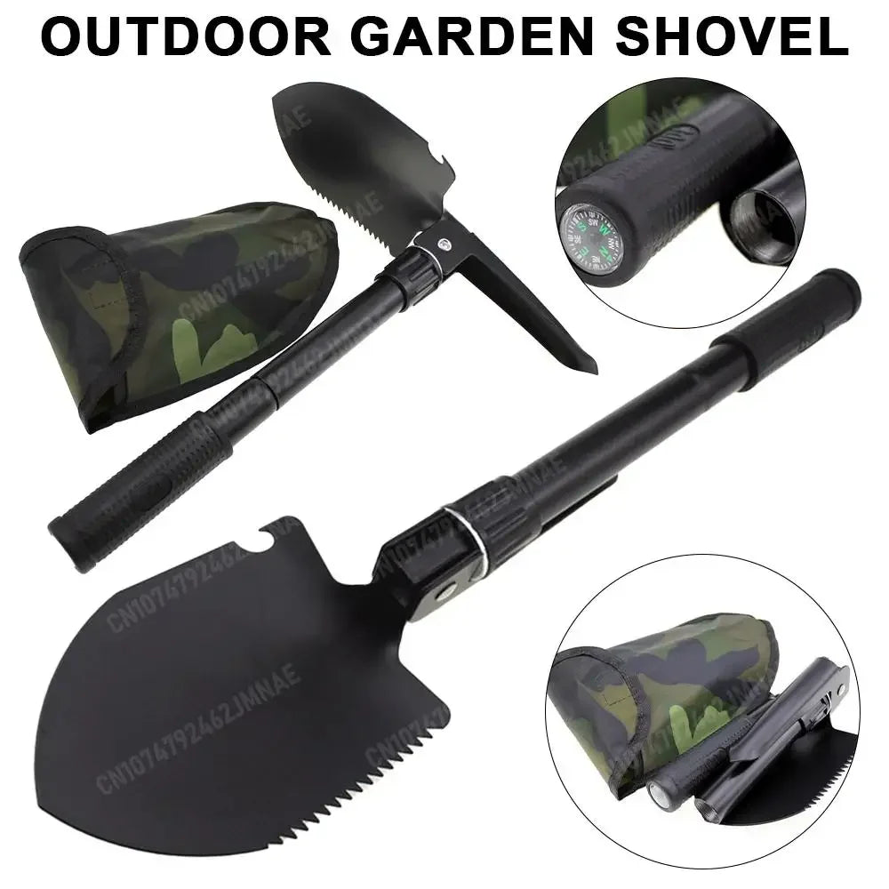 Multifunktions-Camping-Gartenschaufel, Überlebens-Klappschaufel, militärische taktische Schaufel, Wander-Outdoor-Gartenhacke, Grabwerkzeug-Set