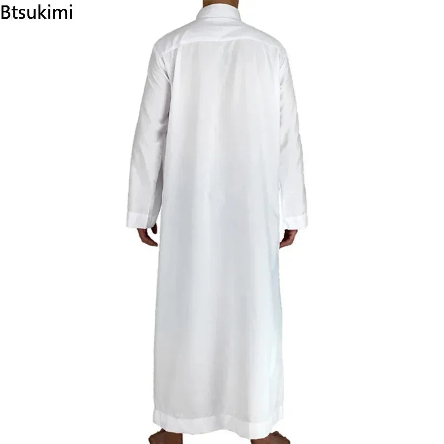 Islamische Kleidung Herren Langarm Locker Muslimische Männer Saudi-Arabien Pakistan Kurta Muslimische Kostüme Muslimisches Kleid Kaftan Thobe