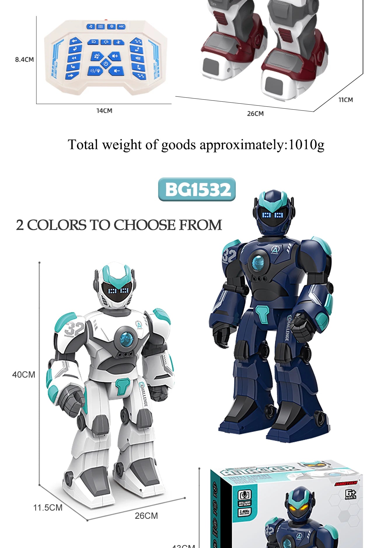 2.4G Remote Controlled Robot, Intelligent Programming Gesture Sensing, Dancing Singing Puzzle Toys Excluding regular batteries