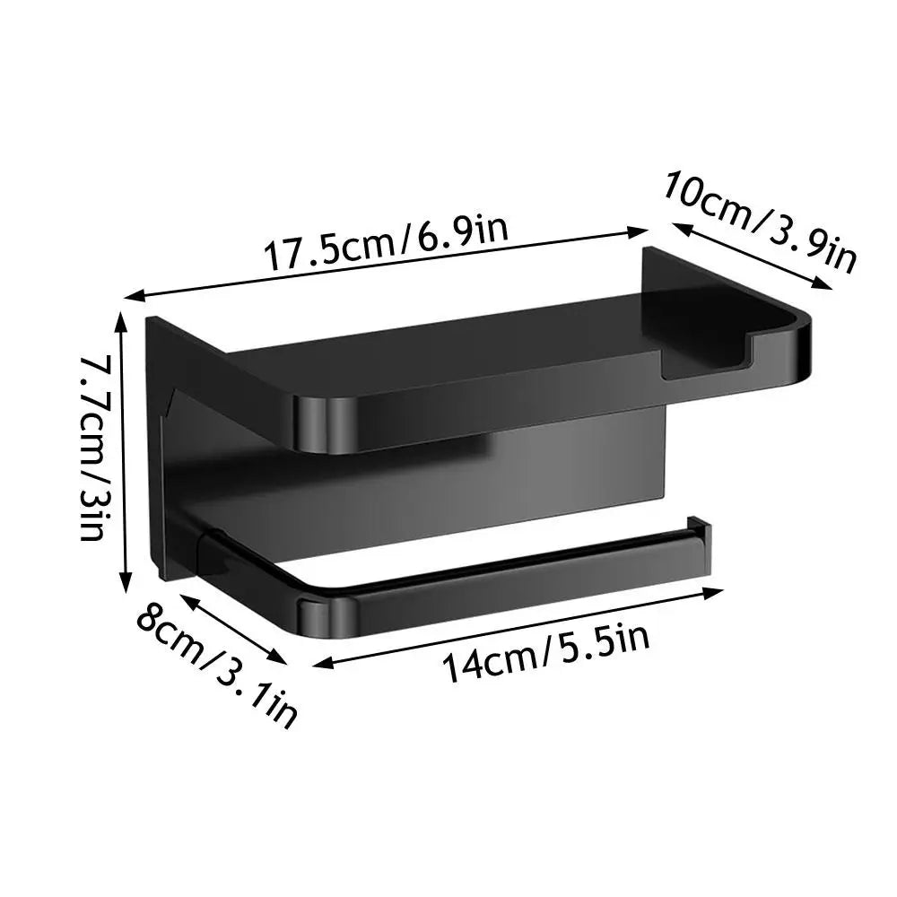 Boîte à Mouchoirs Salle de Bain Étagère Rangement Domestique Support Papier Toilette Salle de Bain Organisateur de Toilette Boîte à Mouchoirs Murale Sans Perçage