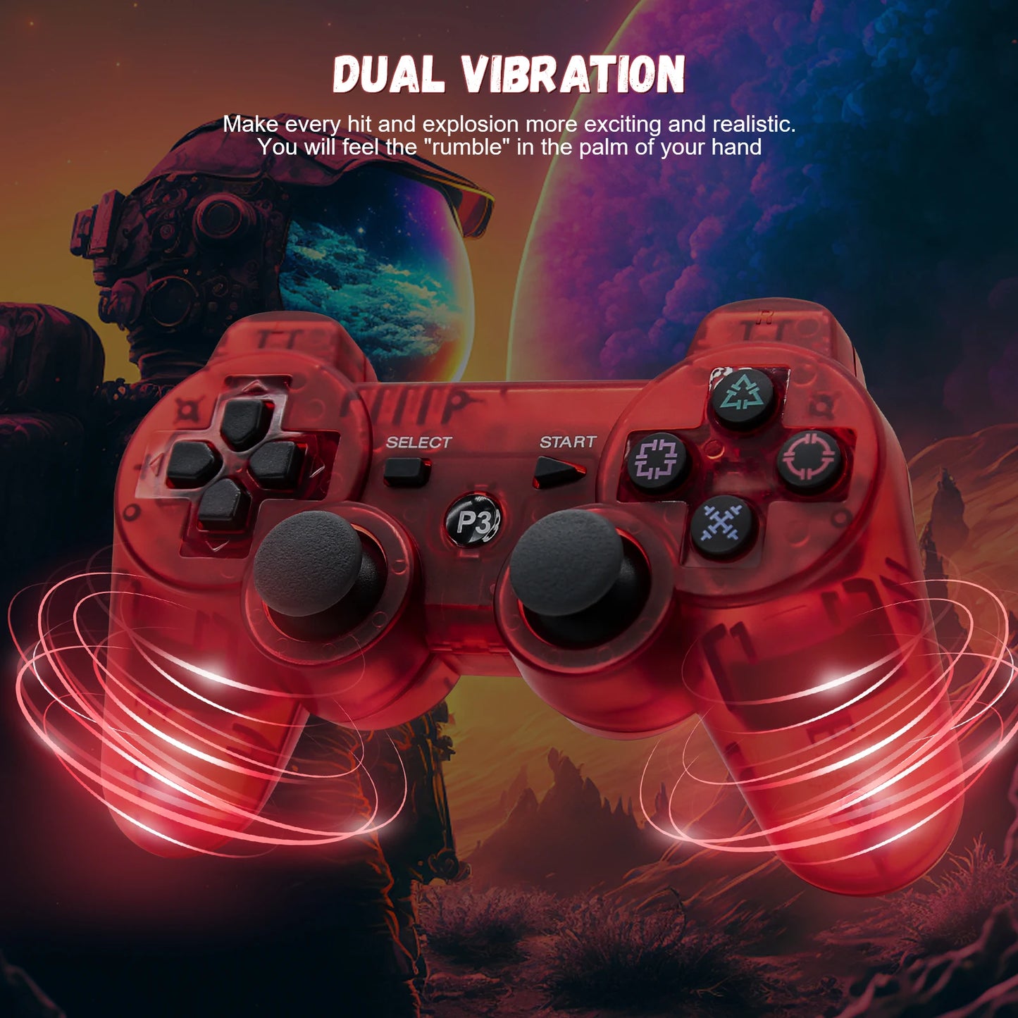 GOMROMBO Game Controller For Playstation 3/PS3/PC/Android Wireless BT Gamepad 6 Axis Gyro Dual Motor Vibration Gaming Joystick