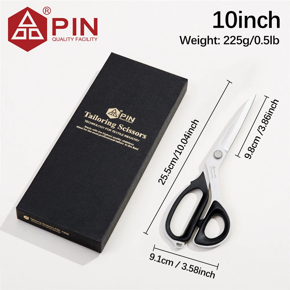 Ciseaux de couture PIN Légers et résistants 8"10"12", Ciseaux de tailleur de qualité supérieure avec tranchant de couteau pour tissus, cuir et bureau