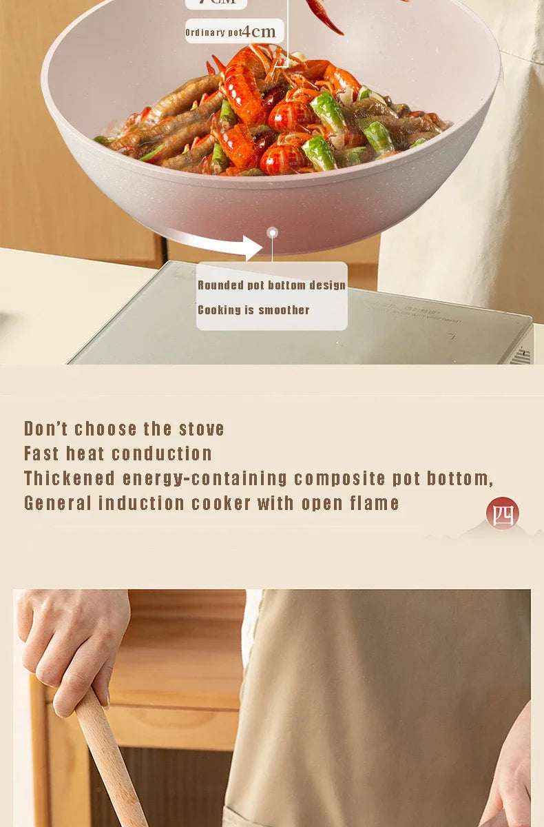 Batterie de cuisine spéciale pour poêles antiadhésives : casseroles, poêles à frire, woks, poêles à steak, crêpières, induction, gaz.