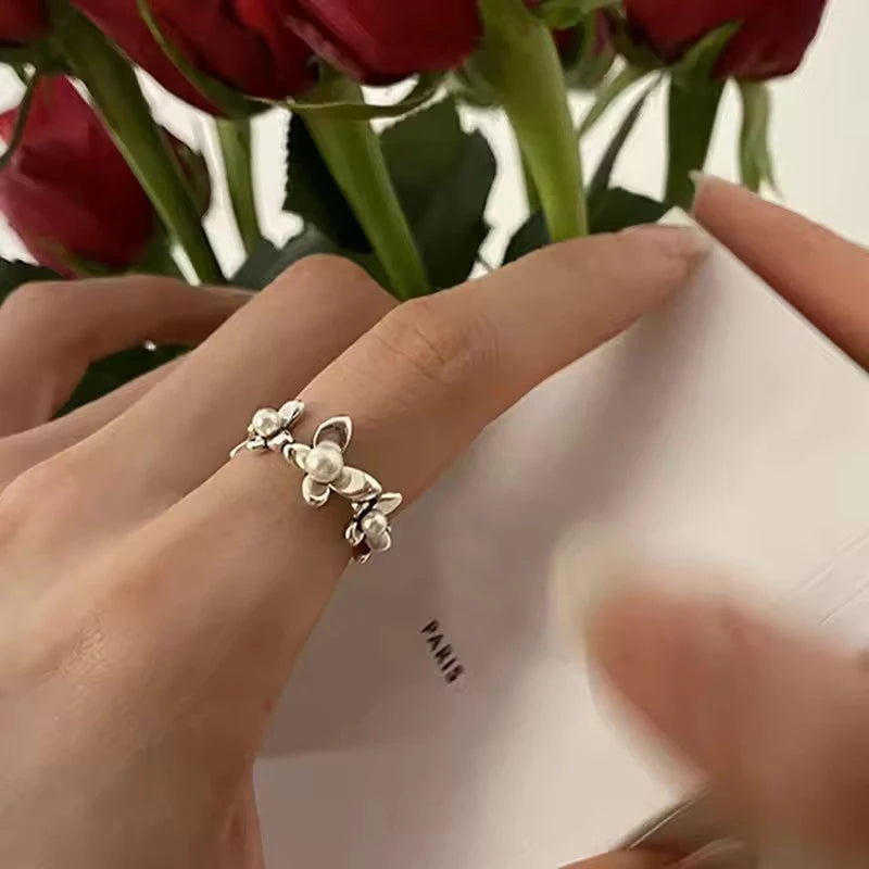 VENTFILLE 925 Sterling Silver Irregular Design Wave Golden Stackable Finger Rings Trendy Adjustable For Women Gifts Dropshipping