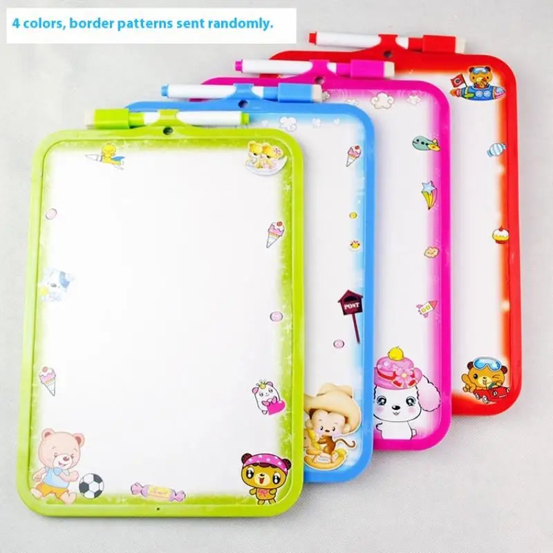 Tableau blanc pour enfants 26x19cm, effaçable à sec, cadre 4 couleurs, mini-tableau à dessin, petites ardoises à suspendre avec stylo
