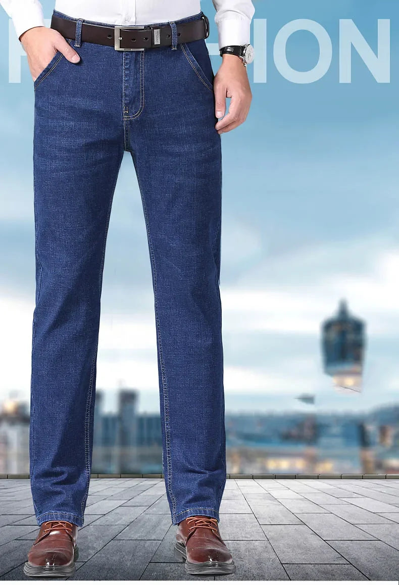 Neue Herren Leichte Luxus Stretch Slim Fit Hose Bequem Weich Business Mode Gerade Freizeit Jeans Herren Markenbekleidung