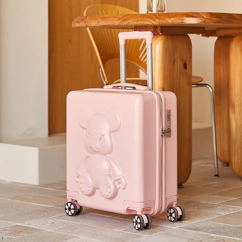 Nouvelle valise trolley universelle à roulettes 18 pouces 2024, sac de maquillage cabine pour hommes et femmes