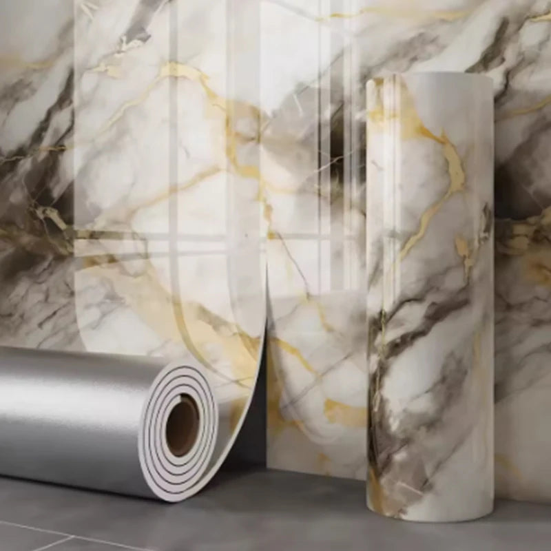 1 roll of 40cm self-adhesive marble imitation ceramic tile PVC wallpaper bathroom waterproof wall sticker bedroom wallpaper