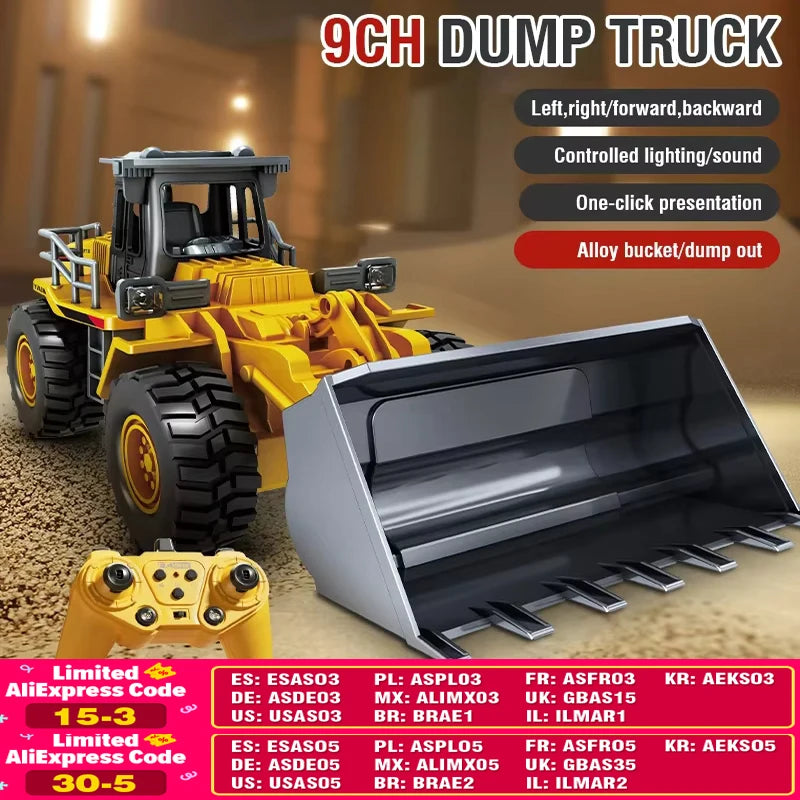 9CH Legierung Fernbedienung Bagger Planierraupe Muldenkipper Simulation Technik Fahrzeug Spielzeug RC Trucks Modell Kinder Spielzeug Geschenke