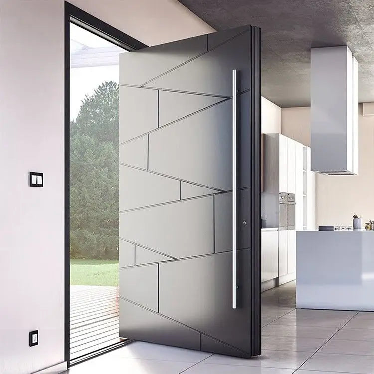 Portes Antivol pour Maison Portes de Sécurité Métalliques Vente en Gros Entrée Porte Principale à Rupture de Pont Thermique en Alliage d'Aluminium Porte Extérieure d'Entrée