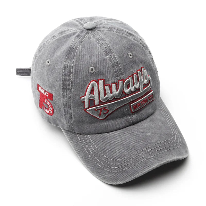 Casquette de baseball brodée pour femmes et hommes, nouvelle casquette de soleil unie printemps-été, casquettes de sport rétro lavables, casquette de pêche hip-hop