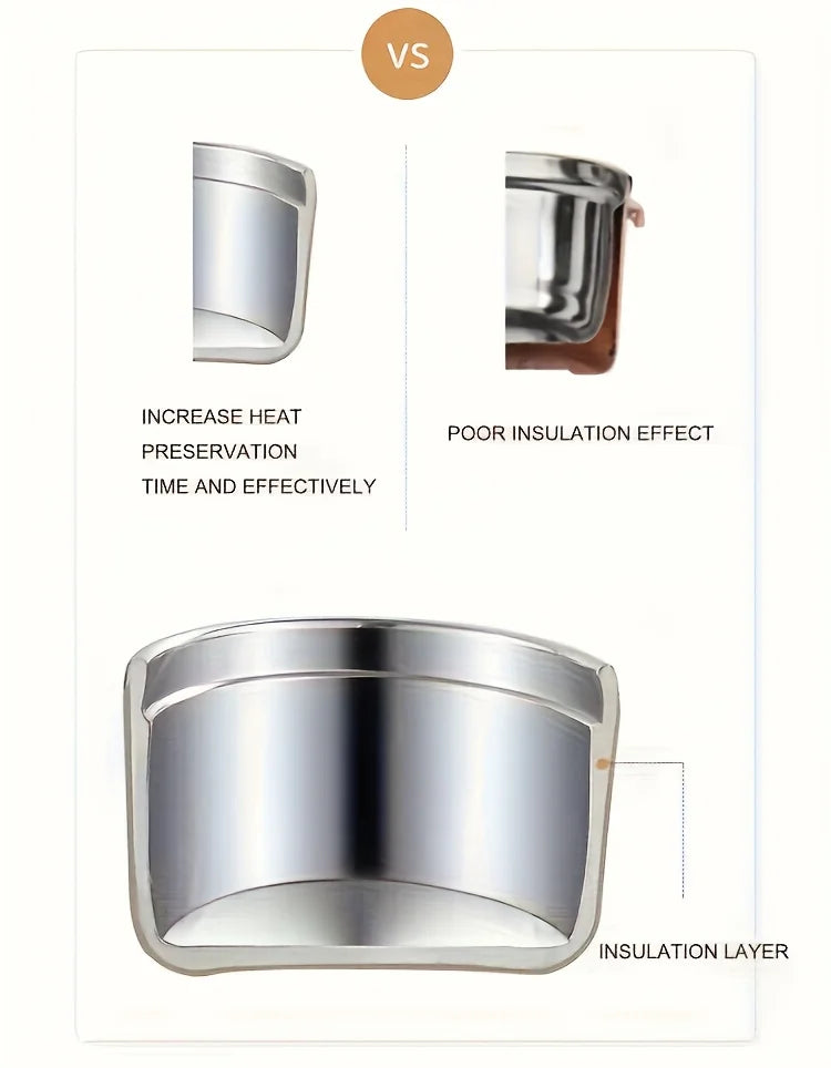large-capacity stainless steel lunch box with a thermal lunch bag – a heat-sealed lunch box for use in schools, during camping